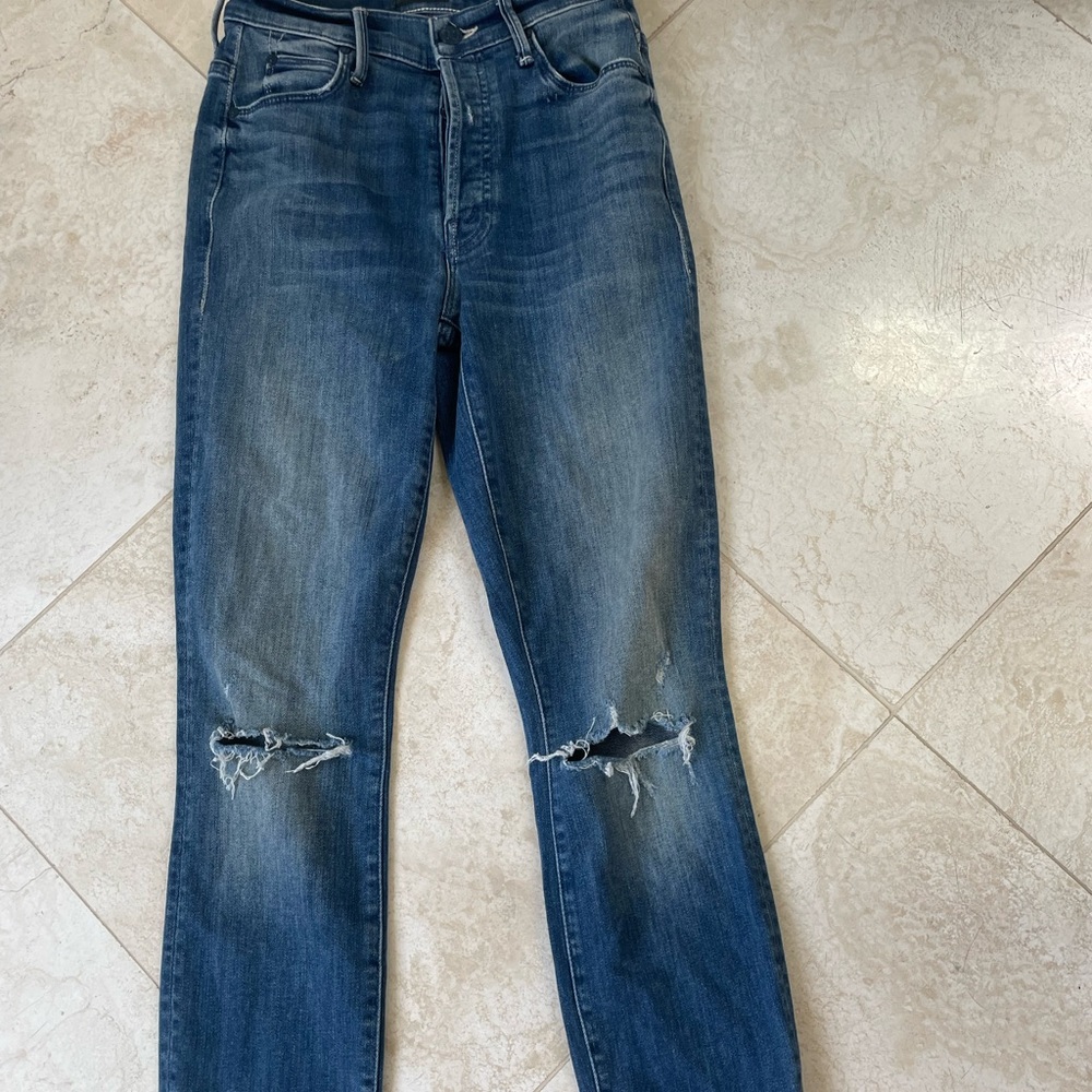 MOTHER denim Stunner ankle fray